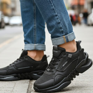 Siyah Erkek Spor Ayakkabı – Hafif Taban, Darbe Emici, Nefes Alabilir Günlük Spor Ayakkabı